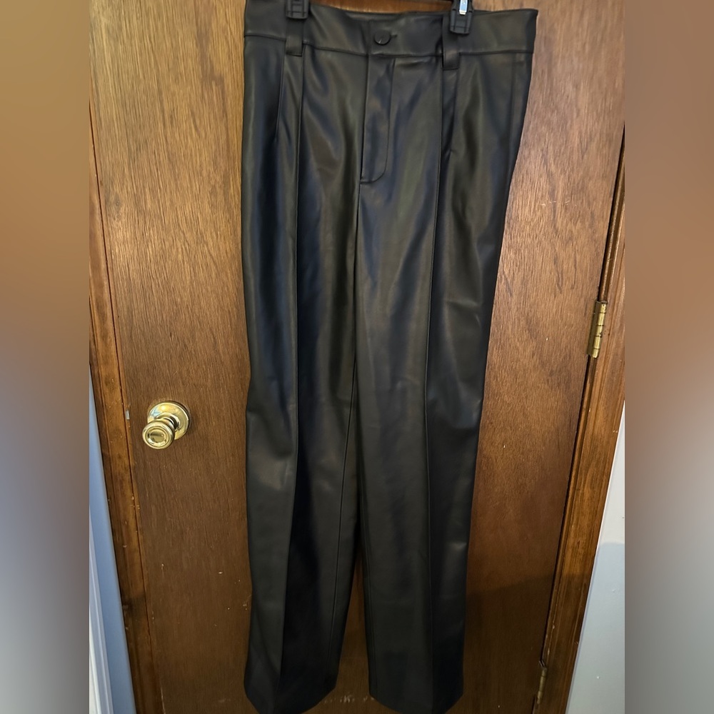 Zara faux leather dress pants slack trousers